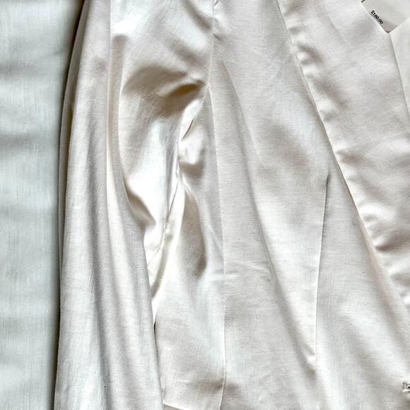 Banana Republic NWT White Linen Blazer Oversized Look $160 Price Tag Size 6 - Picture 3 of 10